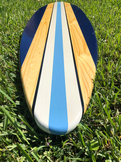 Navy Blue Twist Surfboard Wood Wall Art & Decor | Customizable | Surfboard Decor, Beach House Decor, Coastal Decor