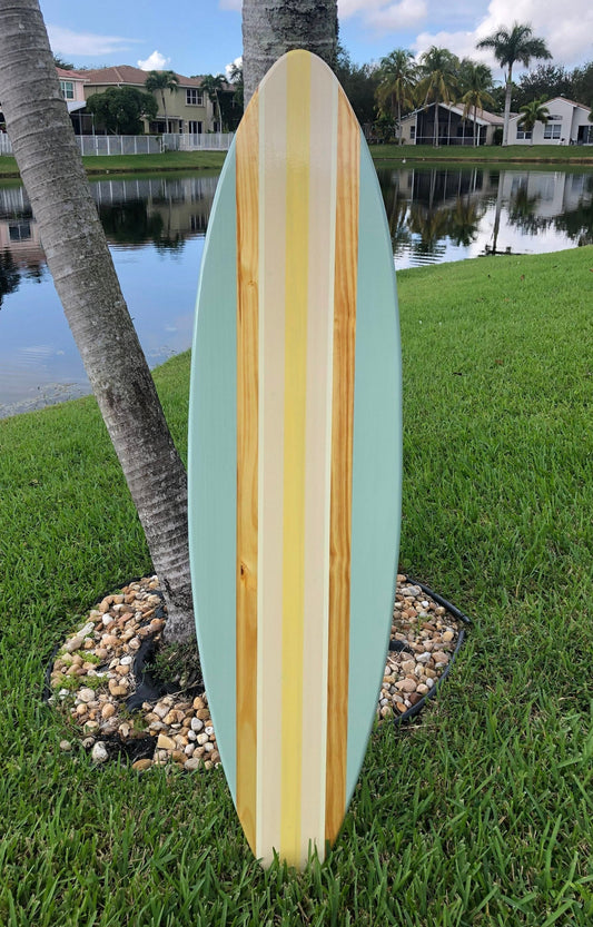 Splashing Stream Pastel Series Wood Decorative Surfboard Wall Art- Customizable- Beach House Decor, Surfboard Decor, Surfboard Artwork