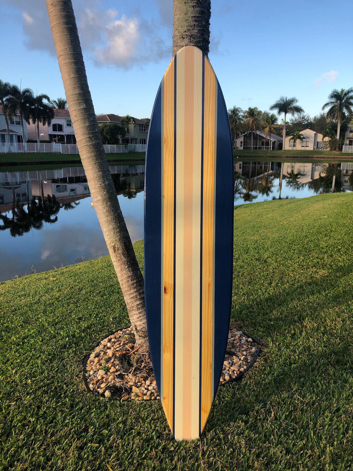 Coral Waters Pastel Series Surfboard Wood Wall Art & Decor | Customizable | Surfboard Decor, Beach House Decor, Coastal Decor