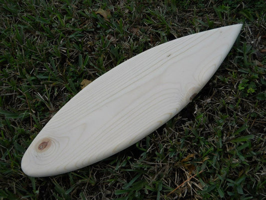 Shortboard Solid Wood Blank Surfboard Canvas Pine Craft Ready Surf Decoration